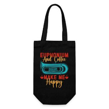 Euphonium Coffee Make Me Happy Baritone Marching - Gift Bag for Bottles - black - Front