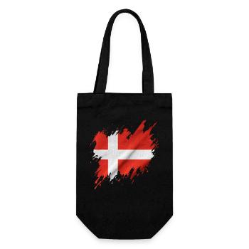 Drapeau du Danemark, style déchiré - Sac à bouteille - noir - Devant