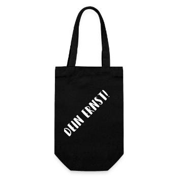 Dein Ernst Diagonal Typo - Geschenkbeutel für Flaschen - Schwarz - Vorne