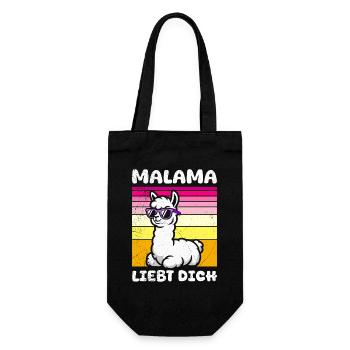 Bald Mama MALAMA LIEBT DICH Lustiges - Geschenkbeutel für Flaschen - Schwarz - Vorne