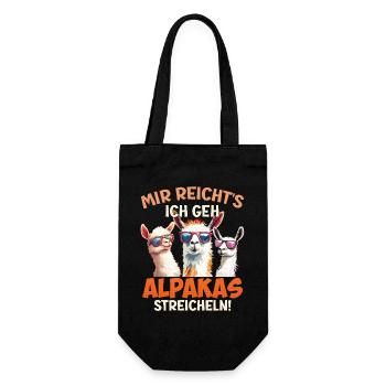 Alpaga J’EN AI ASSEZ, JE VAIS CARESSER LES ALPAGAS - Sac à bouteille - noir - Devant
