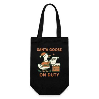 Père Noël Oie En Devoir Drôle Noël Design - Sac à bouteille - noir - Devant