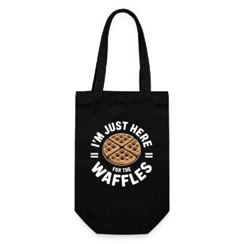 Waffle Love Funny Waffle Design - Gift Bag for Bottles - black - Front