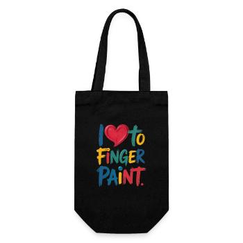 J’adore peindre au doigt des couleurs vives - Sac à bouteille - noir - Devant