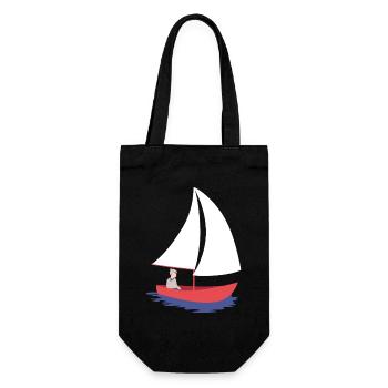 Nautic Design Sailboat Serenity in Red Hull - Gift Bag for Bottles - black - Front
