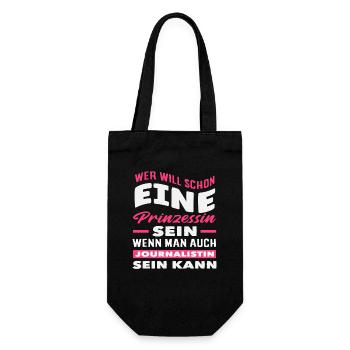 Wer Will Schon Prinzessin Reporterin Journalistin - Geschenkbeutel für Flaschen - Schwarz - Vorne