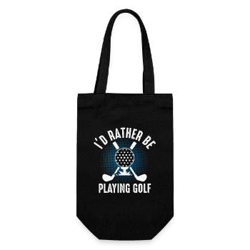 Ich würde lieber Golf spielen – Golfer Design - Geschenkbeutel für Flaschen - Schwarz - Vorne