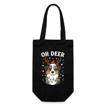 Süßes Australian Shepherd Weihnachtsdesign - Geschenkbeutel für Flaschen - Schwarz - Vorne