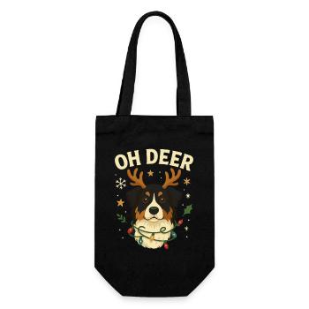 Süßes Australian Shepherd Weihnachtsdesign - Geschenkbeutel für Flaschen - Schwarz - Vorne