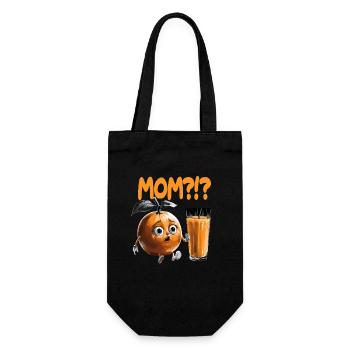 Mom?!? Lustiger Orangen-Juice-Dialog - Geschenkbeutel für Flaschen - Schwarz - Vorne