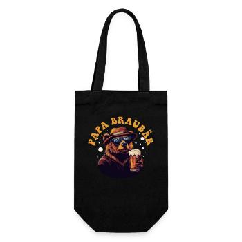 Soon DAD BROWN BEAR Father BROWN BEAR Fatherhood Funny - Gift Bag for Bottles - black - Front