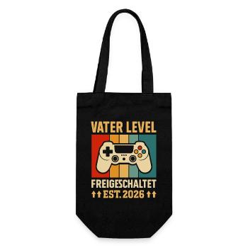 Gambler Dad FATHER LEVEL UNLOCKED EST 2026 - Gift Bag for Bottles - black - Front