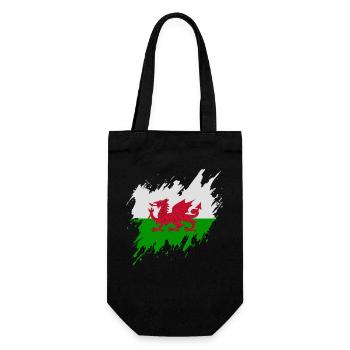 Flagge von Wales, Rissen-Stil - Geschenkbeutel für Flaschen - Schwarz - Vorne