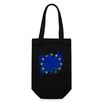 Drapeau de l’Europe, style déchiré - Sac à bouteille - noir - Devant
