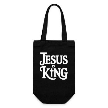 Jesus Is King Christlich Kreuz Glaube - Geschenkbeutel für Flaschen - Schwarz - Vorne