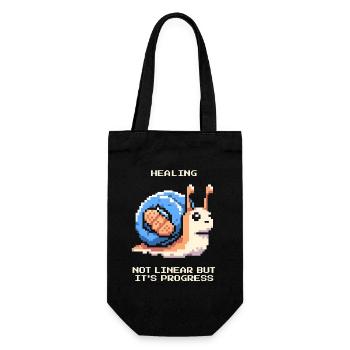 Healing is not linear | Progress, Recovery - Gift Bag for Bottles - black - Front