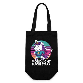 Unicorn Moonlight Makes Strong Superhero - Gift Bag for Bottles - black - Front