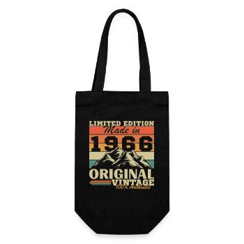 1966 Vintage Retro Geburtstagsgeschenk - Geschenkbeutel für Flaschen - Schwarz - Vorne