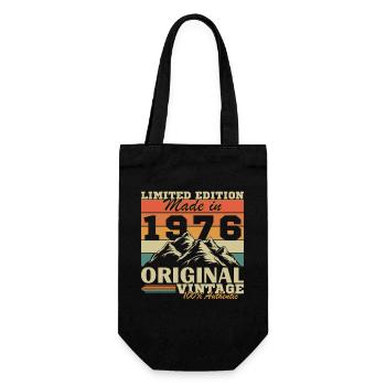 1976 Vintage Retro Geburtstagsgeschenk - Geschenkbeutel für Flaschen - Schwarz - Vorne