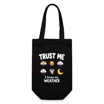 Glaub mir, ich kenne mein Wetter Lustiger Meteorologe - Geschenkbeutel für Flaschen - Schwarz - Vorne