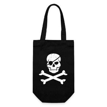 Nautic Design tête de mort et os croisés drapeau pirate - Sac à bouteille - noir - Devant