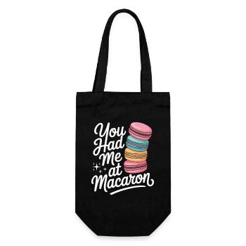 Macaron French Desserts - Gift Bag for Bottles - black - Front