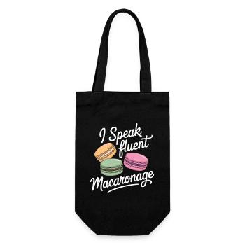 Macaron Französische Desserts - Geschenkbeutel für Flaschen - Schwarz - Vorne