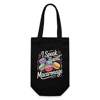 Macaron Französische Desserts - Geschenkbeutel für Flaschen - Schwarz - Vorne