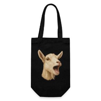Goat Goat Farming Goat Farmer Goat Head Goats - Gift Bag for Bottles - black - Front