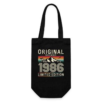 40ème Anniversaire Original Novembre Millésime 1986 - Sac à bouteille - noir - Devant