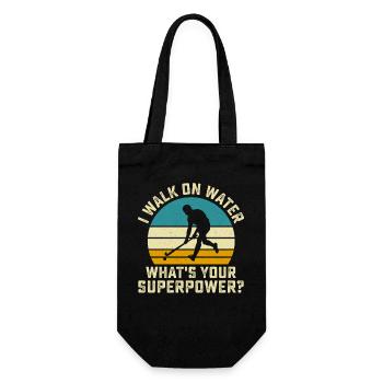 Hockey Eishockey Eishockeyspieler Geschenk - Geschenkbeutel für Flaschen - Schwarz - Vorne
