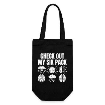 Check out my six pack - Geschenkbeutel für Flaschen - Schwarz - Vorne