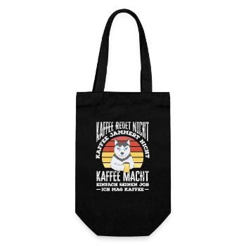 Coffee doesn't talk – I like coffee - Gift Bag for Bottles - black - Front