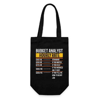Budget Analyst Hourly Rate Funny Budget Director - Gift Bag for Bottles - black - Front