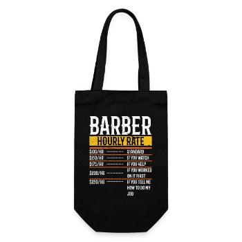 Tarif horaire Barbier - Funny Barber Hairdresser - Sac à bouteille - noir - Devant