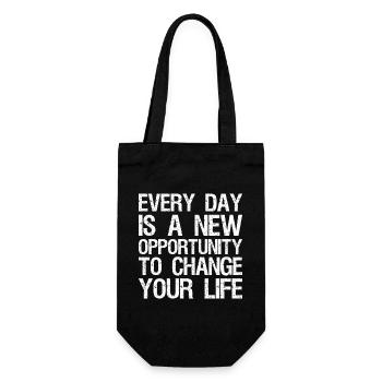 every day is a new opportunity to change your life - Gift Bag for Bottles - black - Front
