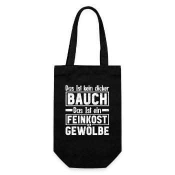 Das Ist Kein Dicker Bauch Das Ist Feinkostgewölbe - Geschenkbeutel für Flaschen - Schwarz - Vorne
