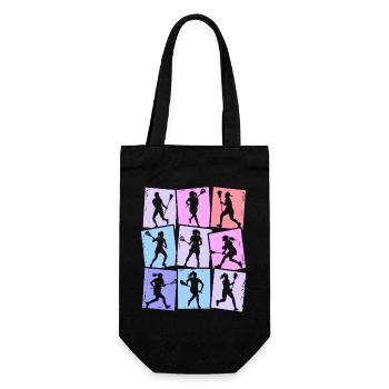 Lacrosse Player Colorful Kids Girls Lacrosse - Gift Bag for Bottles - black - Front