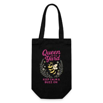 Bees Queen of the Garden - Gift Bag for Bottles - black - Front