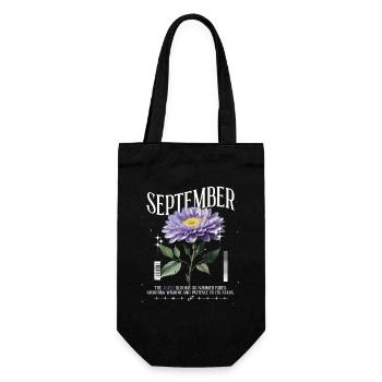 Birth Flowers Birth Flower September Aster - Gift Bag for Bottles - black - Front