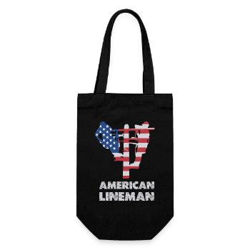 American Lineman Flagge Silhouette - Geschenkbeutel für Flaschen - Schwarz - Vorne
