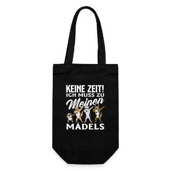 No time! I gotta go to my girls dogs - Gift Bag for Bottles - black - Front