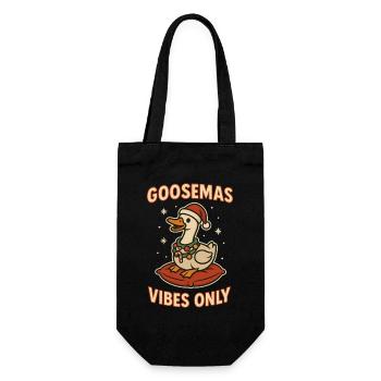 Christmas Goose Goosemas Vibes Nur Vibes - Geschenkbeutel für Flaschen - Schwarz - Vorne