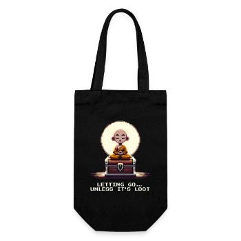 Release... unless it's loot | Zen, Humor, Gaming - Gift Bag for Bottles - black - Front