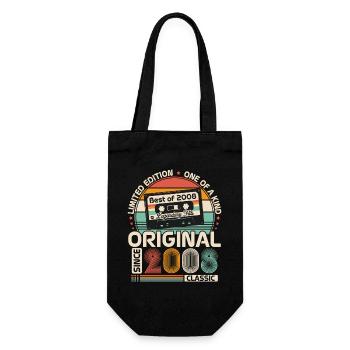 2008 Vintage Vintage Anniversaire Rétro Cadeau - Sac à bouteille - noir - Devant