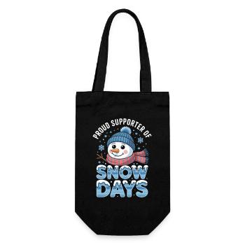 Proud Supporter Of Snow Days Snow Day Winter - Geschenkbeutel für Flaschen - Schwarz - Vorne