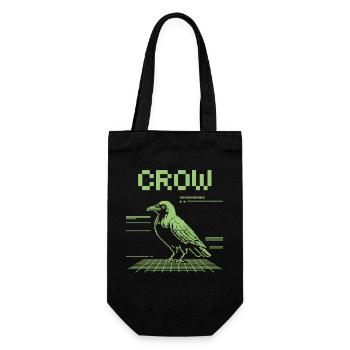 Pixel Crow Retro T-Shirt in 8-Bit Style - Gift Bag for Bottles - black - Front