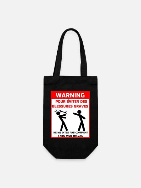Avertissement sécurité t - Sac à bouteille - noir