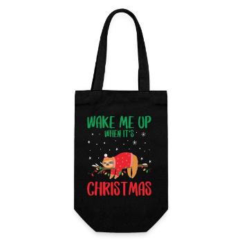 Wake Me Up When It s Christmas - Geschenkbeutel für Flaschen - Schwarz - Vorne