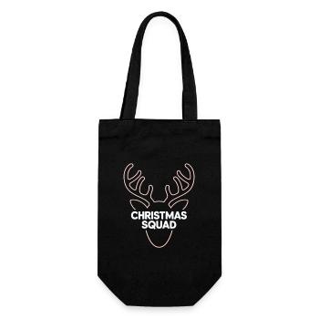 Neon Hirsch Geweih Christmas Squad - Geschenkbeutel für Flaschen - Schwarz - Vorne